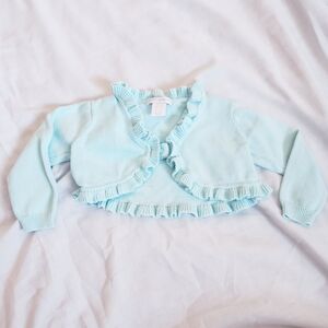 First Impressions Sky Blue Ruffled Sweater